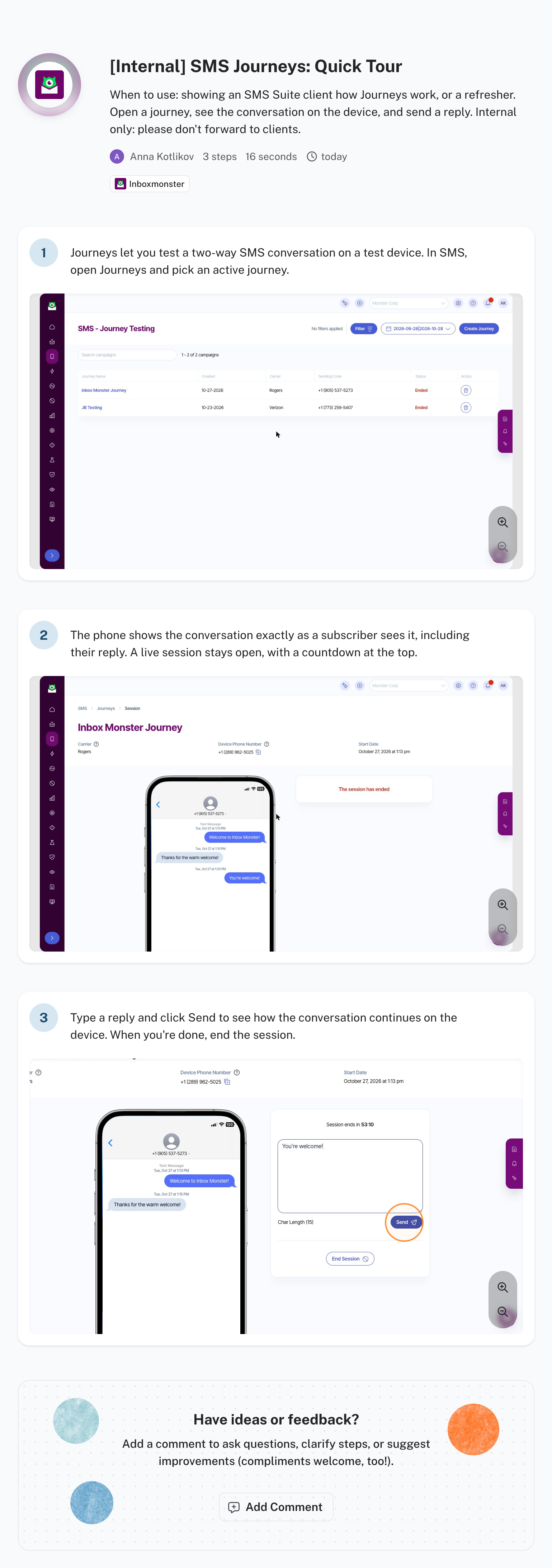[Internal] SMS Journeys: Quick Tour